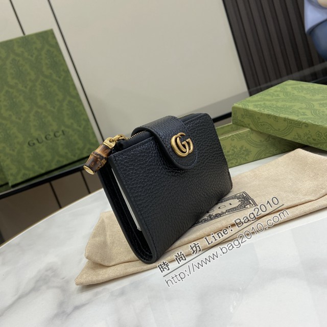 Gucci專櫃古馳最新款Marmont系列錢夾拉鏈中夾錢包 jh2462型號：739498
